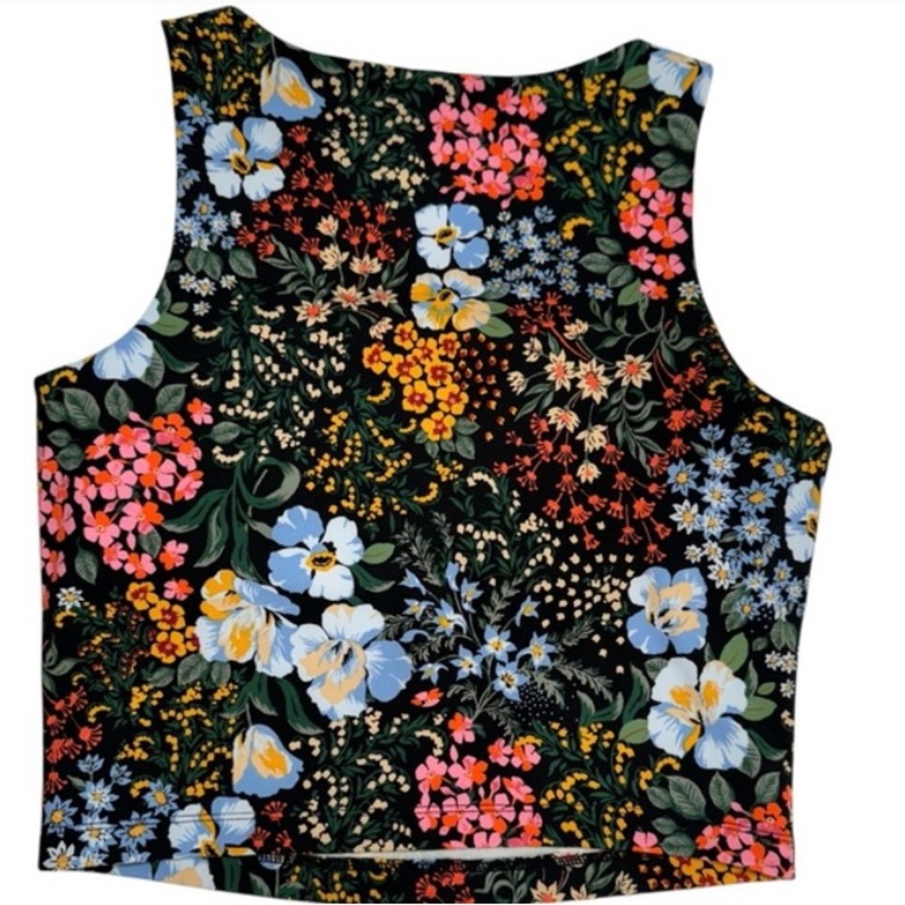 Laura Ashley floral workout Lycra sports bra and leggings.